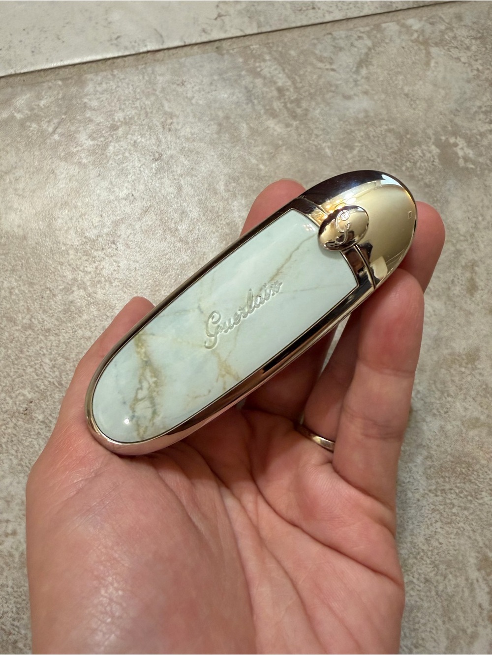 Guerlain Rouge G Minimal Chic Marble Double Mirror Lipstick Case